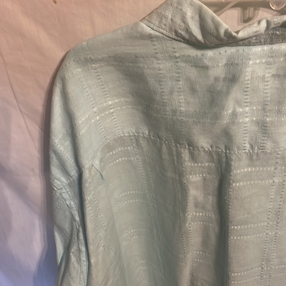 Tommy Bahama Shirt Men 2XL Light Blue 100% Linen Button Up Ling Sleeve 2X Large - Picture 11 of 12